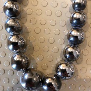 Silver Plated Beaded Necklace and Earrings